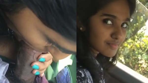 Car mein blowjob de rahi hai cute college girl